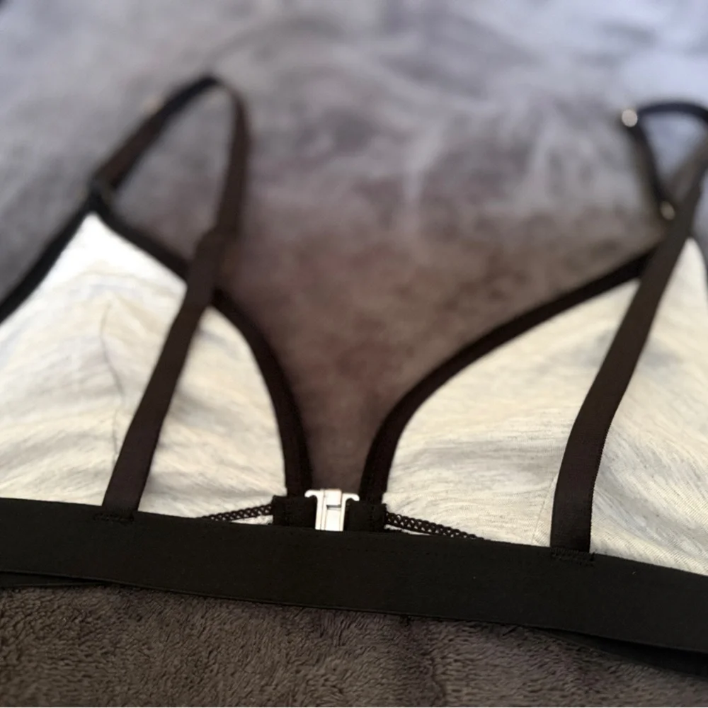 Leopard Print Bralette Triangle Bra Front Closure Sexy Adjustable Straps S - Picture 4 of 6